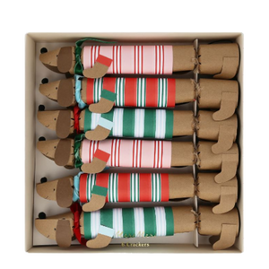 Festive Stripe Sausage Dog Cracker Box Set