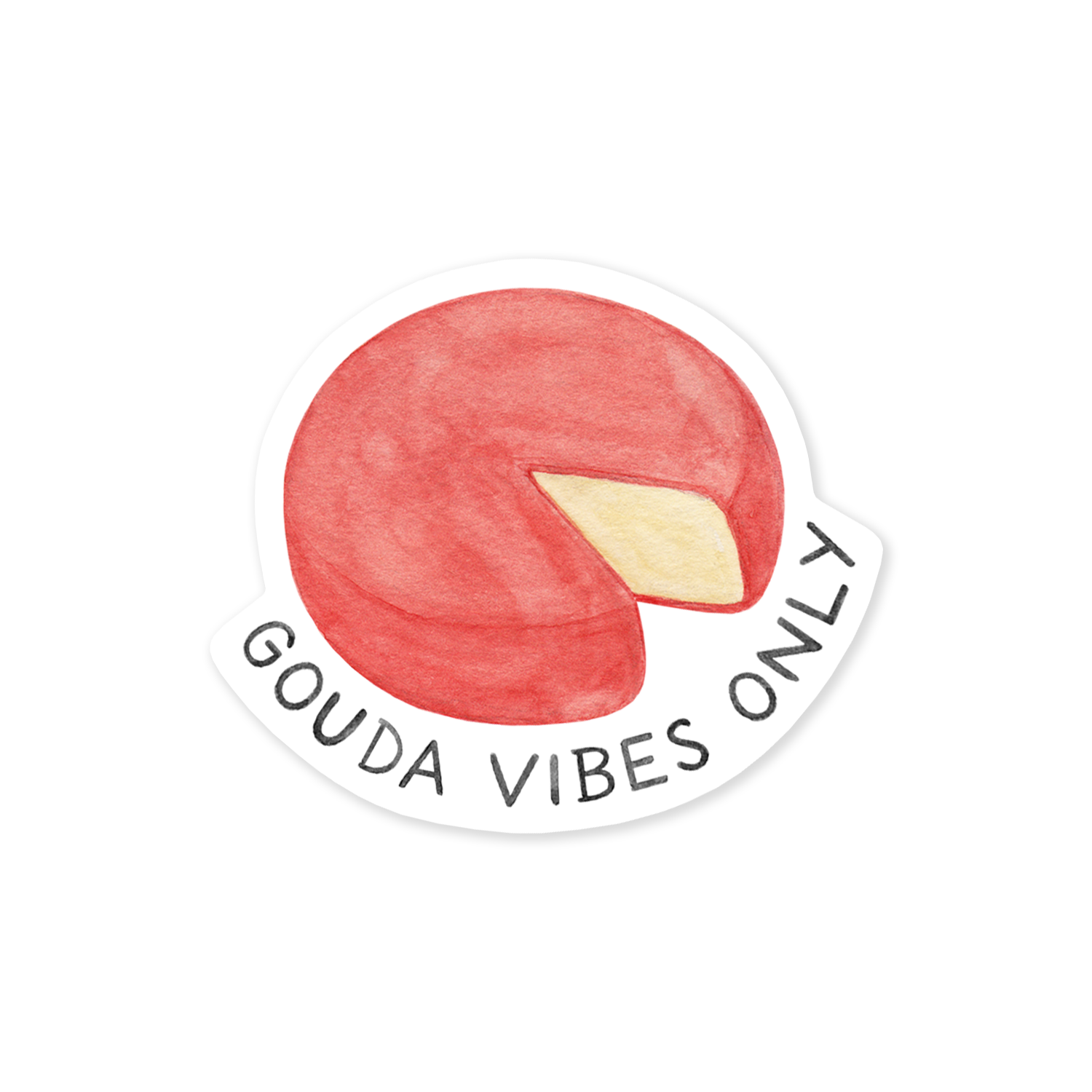 Gouda Vibes Only — Food Pun Cheese Sticker