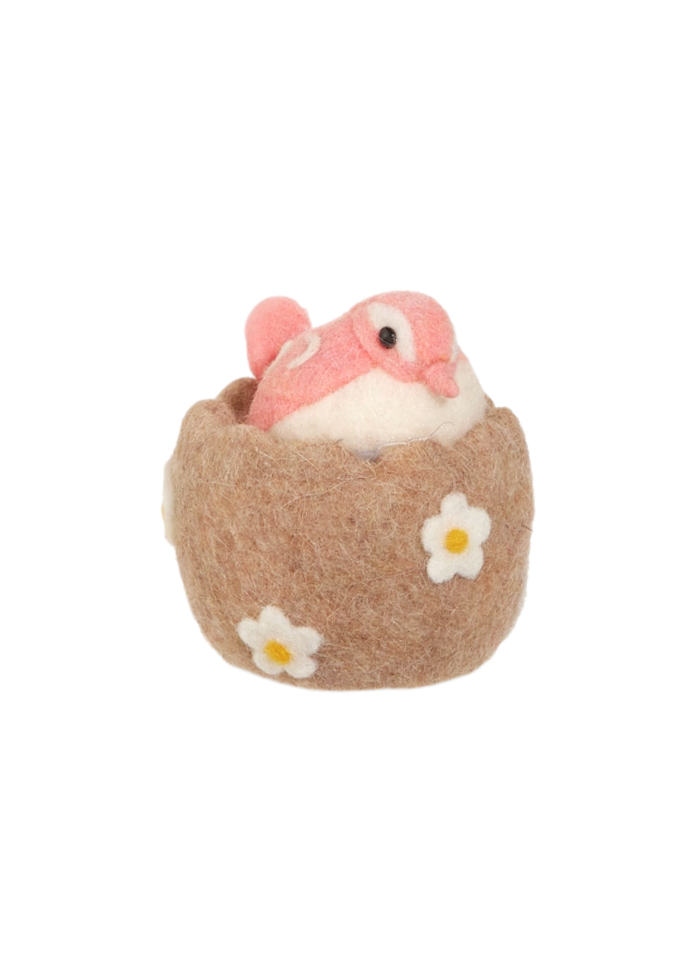 Felted Little Pink Bird in Nest