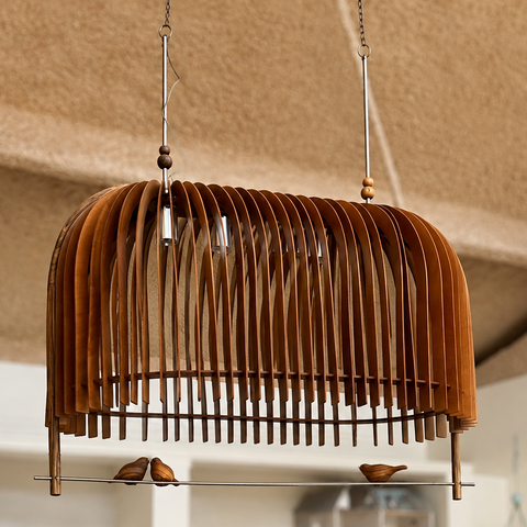 Little Bird Chandelier In Natural