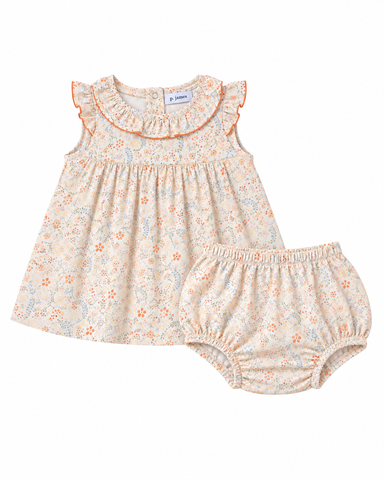 Vivan Pique Short Sleeve Dress + Bloomer Set