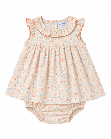 Vivan Pique Short Sleeve Dress + Bloomer Set