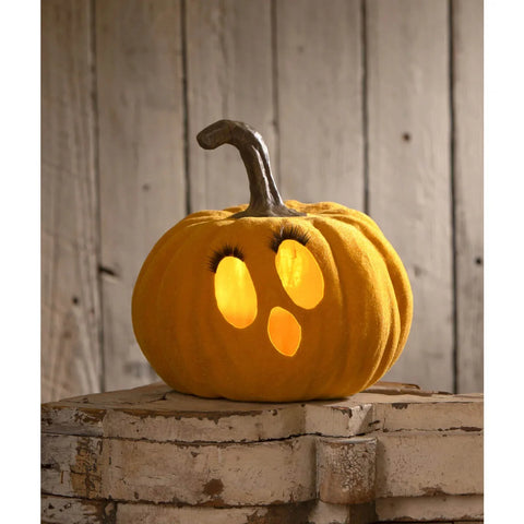 Flocked Jol Pumpkin