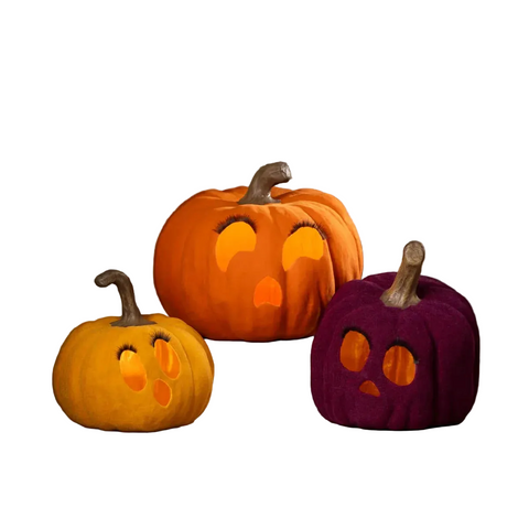 Flocked Jol Pumpkin