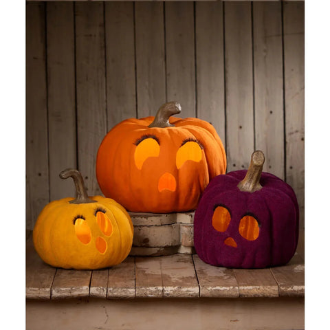 Flocked Jol Pumpkin