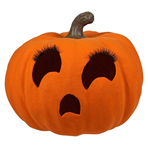 Flocked Jol Pumpkin