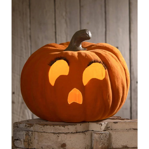 Flocked Jol Pumpkin