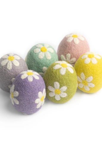 Floral Felted Easter Egg in Green