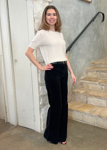 Megan High Rise Wide-Leg Pant in Stone