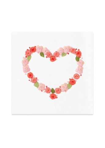 Embroidered Flower Heart Everyday Towel