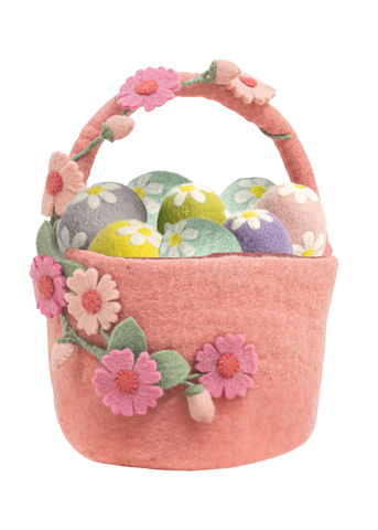 Flower Vine Felted Easter Bucket
