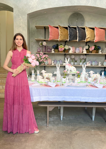 Freesia Sleeveless Silk Chiffon Maxi Dress in Amaranthus