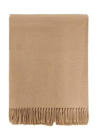 Wool Blend Fringed Cape in Macchiato