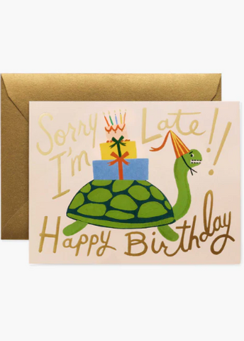 Turtle Belated Birthday Greeting Card
