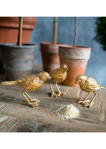 Gold Leaf Cast Iron Birds