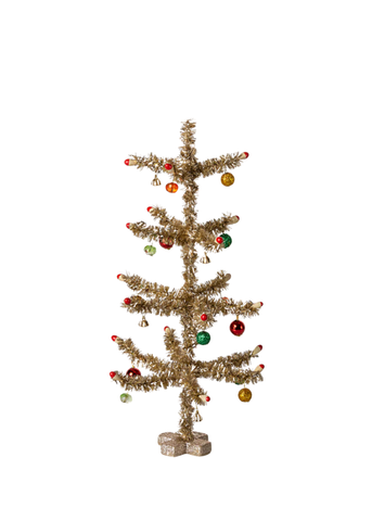 Tinsel Christmas Tree in Gold