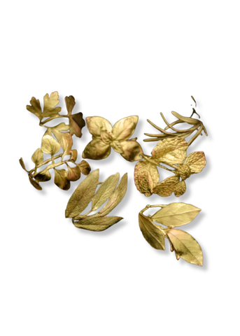 Sage Herb Metal Napkin Ring in Brass