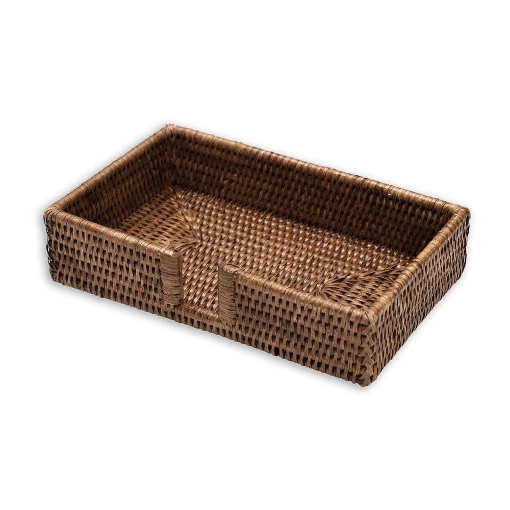 Rattan Guest Towel Holder In Dark Brown