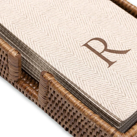 Rattan Guest Towel Holder In Dark Brown