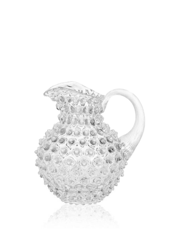 Clear Round Hobnail Pitcher