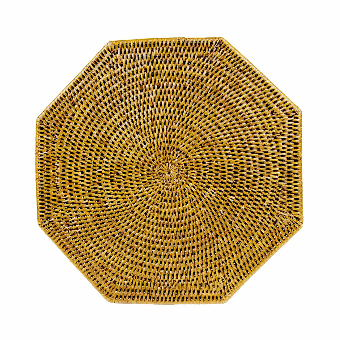 Rattan Octagonal Placemat In Honey Brown