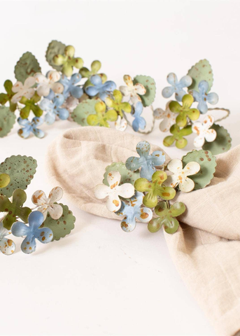 Dainty Metal Hydrangea Napkin Ring