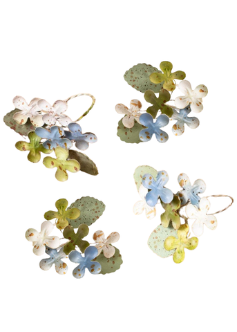 Dainty Metal Hydrangea Napkin Ring