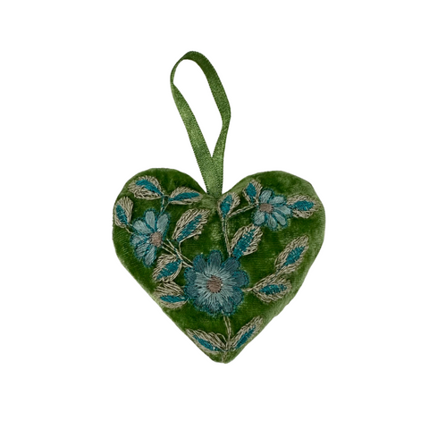 Moira Silk Velvet Heart in Emerald