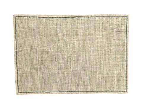 Raffia Placemat with Green Edge