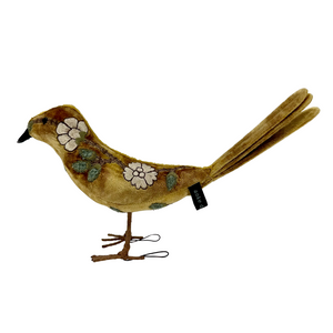 Tuileries Silk Velvet Standing Bird in Shaded Oro