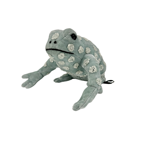 Dotty Silk Velvet Frog in Soft Blue