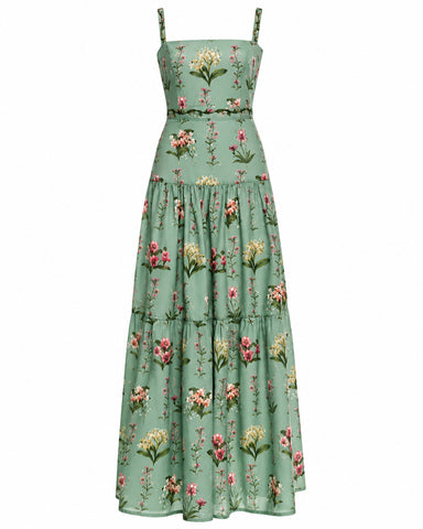 Lima Spaghetti Strap Tiered Maxi Dress in Orquidea