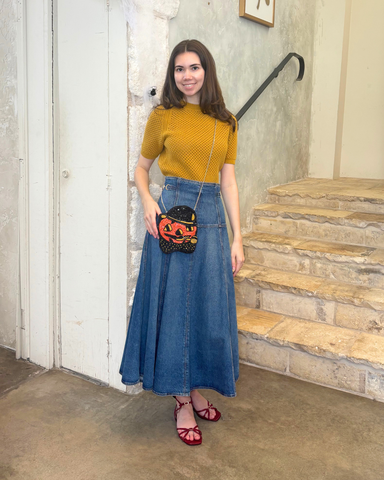Imara Soft Mesh Stitch Short Sleeve Knit Top In Turmeric