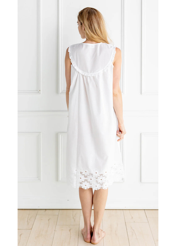 Eloise Eyelet Lace Gown in White