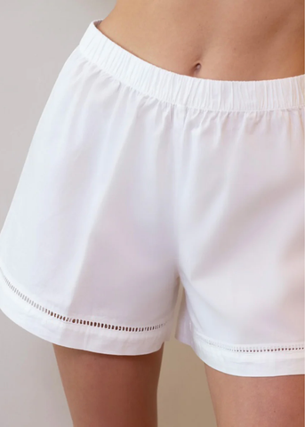 Poppy Cotton Pajama Set In White