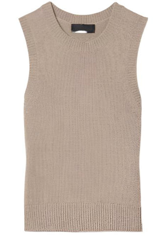 Jamiya Sleeveless Crew Neck Sweater in Arabian Sand