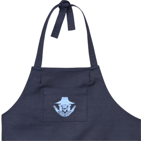 Pocketed Canvas Gardening Apron in Denim Blue