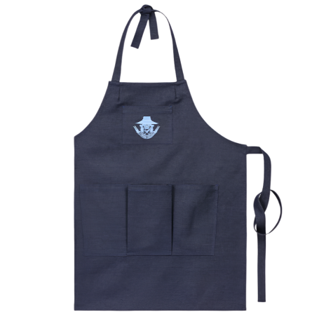 Pocketed Canvas Gardening Apron in Denim Blue