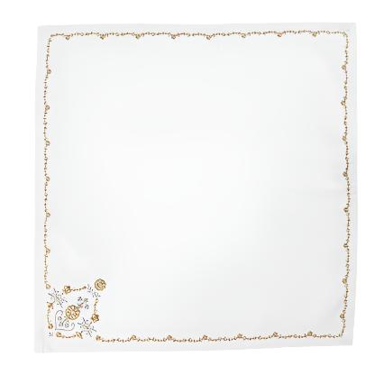 Heidi Embroidered Cotton Napkin in Silver + Gold