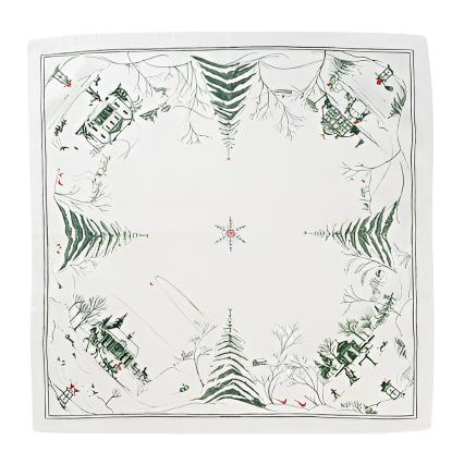 Country Estate Winter Frolic Cotton Napkin in Evergreen