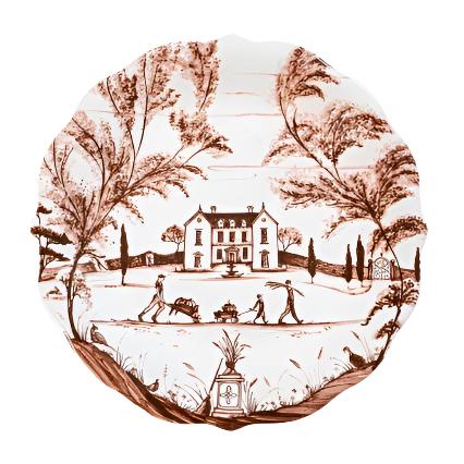 Country Estate Harvest Party Plate Box Set of 4 in Sepia