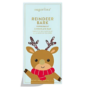 Reindeer Bark Pepermint Dark Chocolate Bar