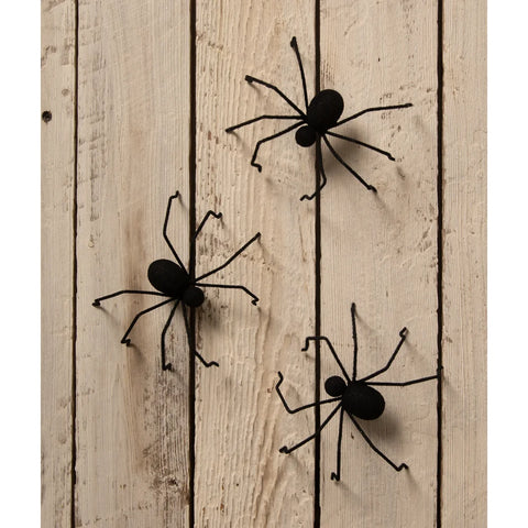 Flocked Creepy Crawler In Black