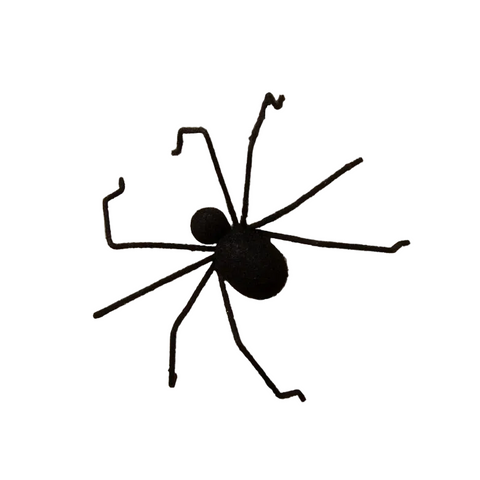 Flocked Creepy Crawler In Black