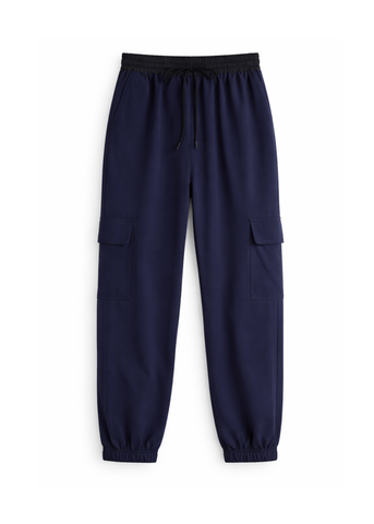 Kamaria Double Jersey Oull On Cargo Pant in Dark Navy