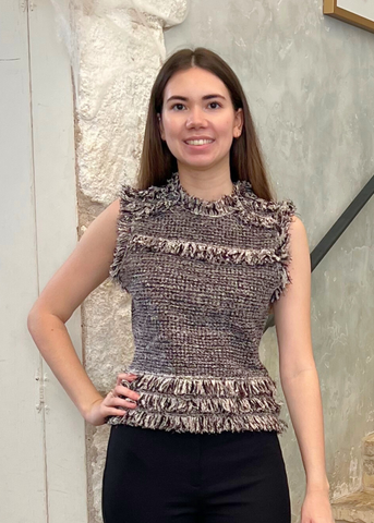 Kassi Knit Tweed Sleeveless Top in Dawn