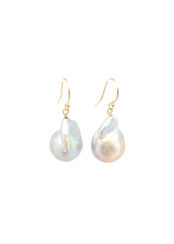 Kate Baroque Pearl Earring in Light Grey