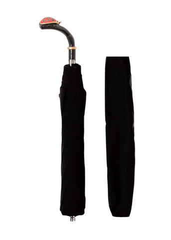Ladybug Handled Short Umbrella in Black