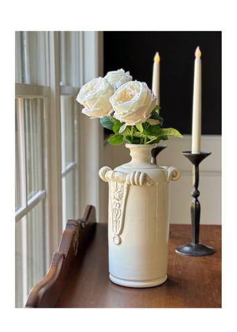 Real Touch English Rose Stem in Champagne