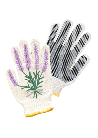 Screen-Printed Lavender Gardening Gloves
